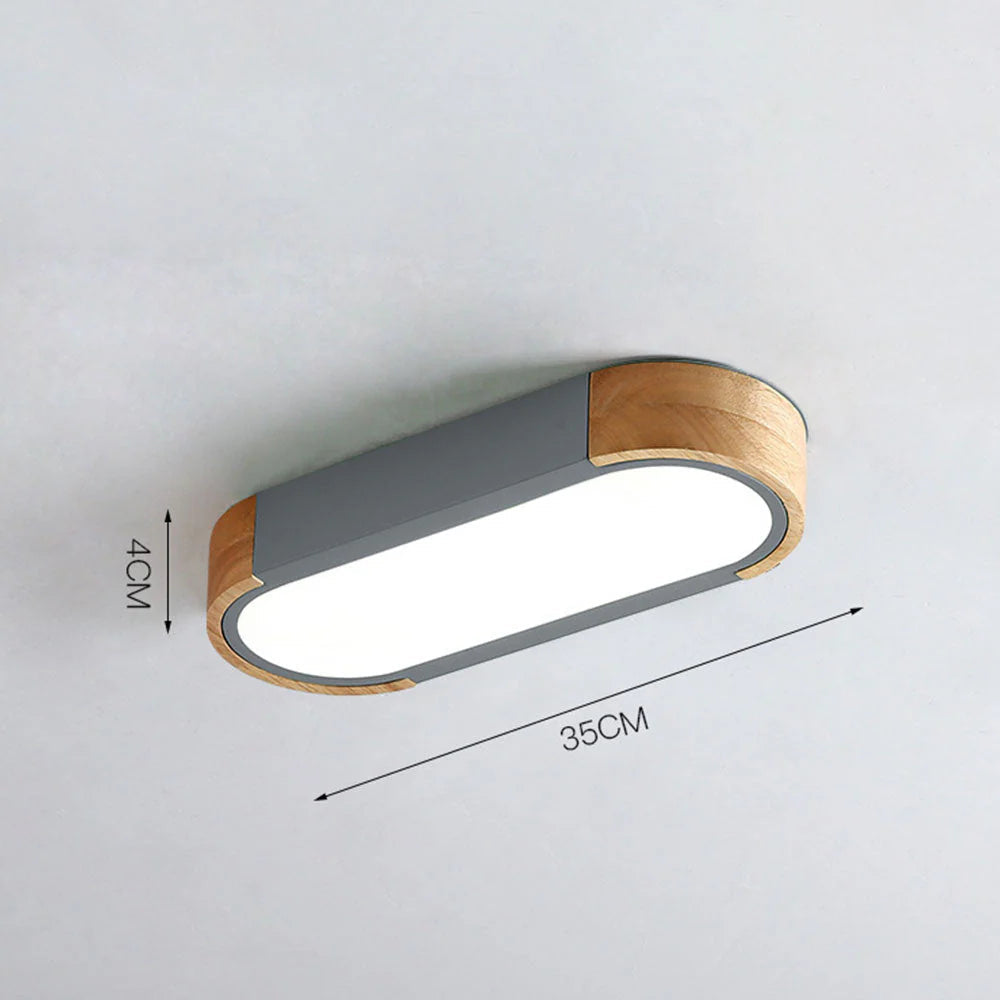 Lampada da soffitto metallica moderna a forma ovale allungata