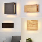 Lampada da Parete LED Rettangolare in Legno Wabi-sabi Giapponese