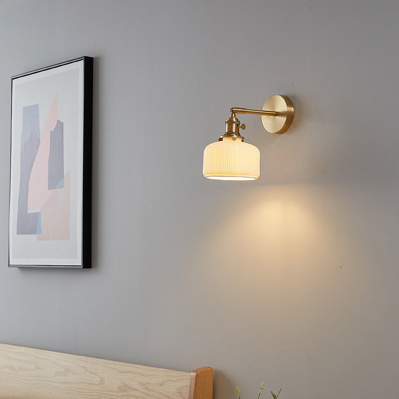 Lampada da parete a 1 luce in ceramica a strisce minimalista moderna