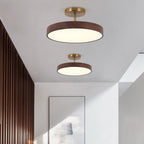 Luce a LED rotonda semi-incassata in legno minimalista giapponese Wabi-sabi