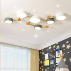 Illuminazione a Soffitto LED in Legno Massello e Ferro Stile Minimalista Scandinavo