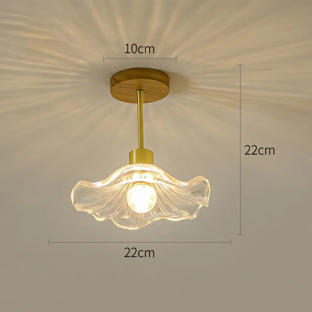 Lampada da soffitto in vetro a petalo elegante