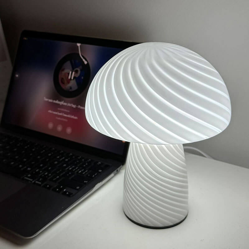 Lampada da Tavolo in Vetro Minimalista Moderna a 1 Luce a Forma di Fungo