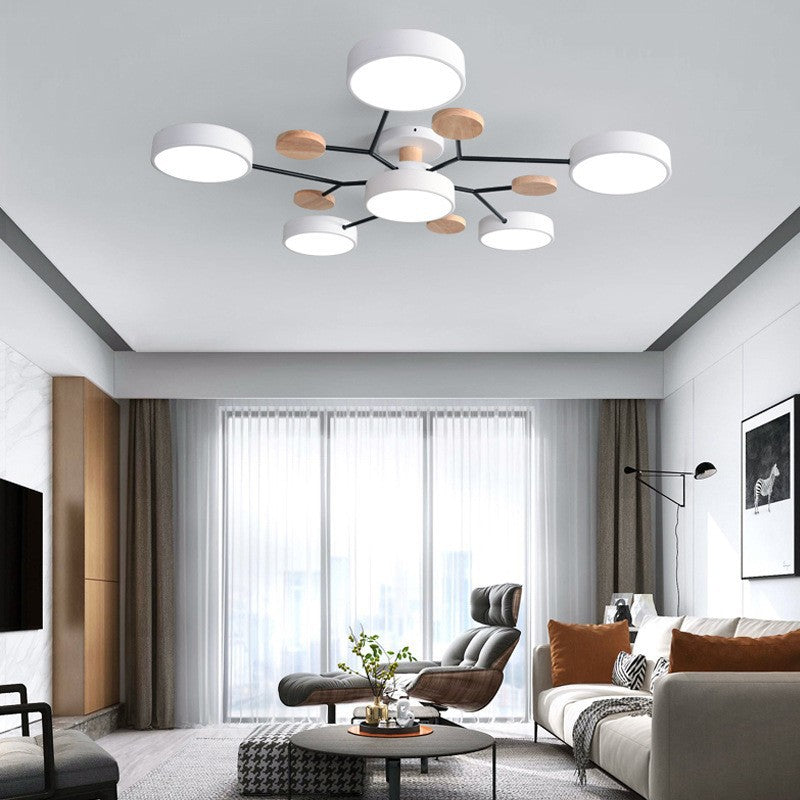 Lampada da soffitto LED semi-incassata con design a ramo di molecola rotonda scandinavo contemporaneo per il soggiorno