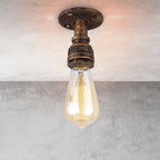 Lampada da Soffitto Flush Mount in Vetro e Ferro Stile Vintage Steampunk con 1 Luce