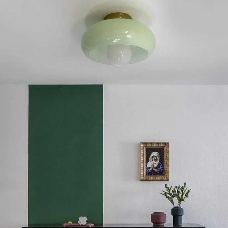 Lampada da soffitto in vetro rotonda classica