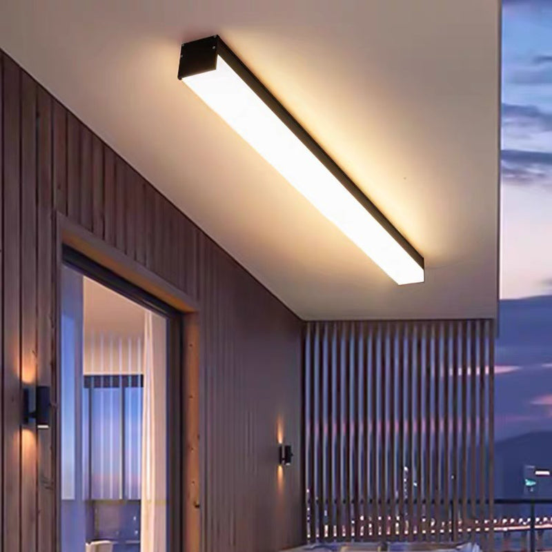 Moderno Minimalista Lungo Rettangolo Alluminio PC LED Soffitto Incassato Luce Per Patio Esterno