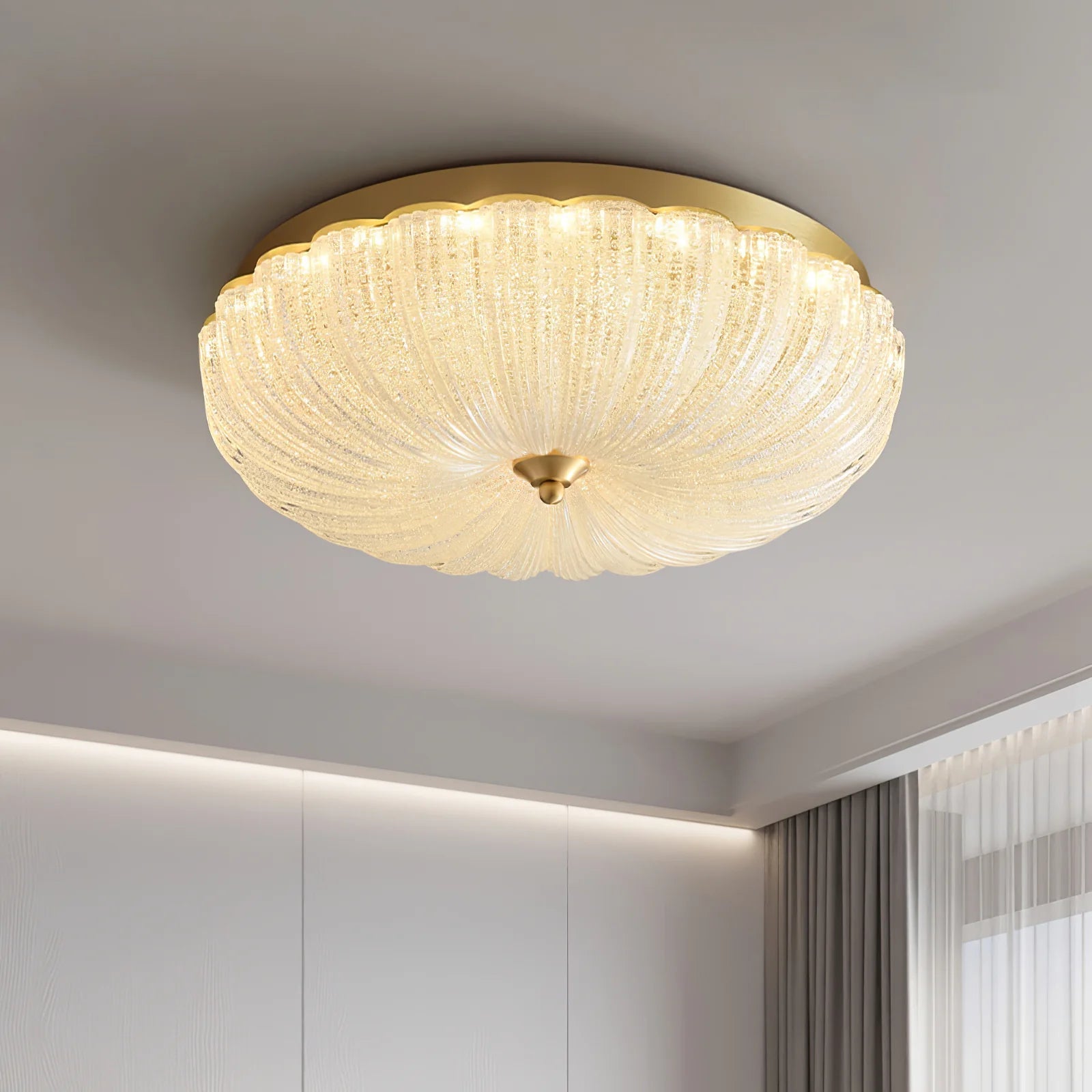 Lampada da soffitto in vetro rotonda elegante