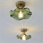 Lampada da Soffitto in Vetro a Forma di Ibisco
