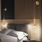 Lampada da Parete LED in Cristallo a Forma di Goccia di Lusso Moderno per Camera da Letto