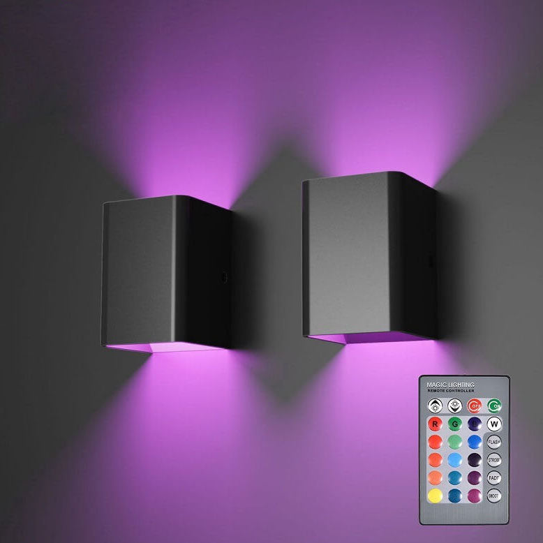 Lampada da parete moderna quadrata in alluminio LED RGB