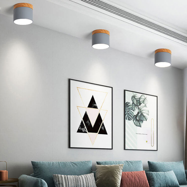 Plafoniera LED a Soffitto a Log in Colore Solido Scandinavo
