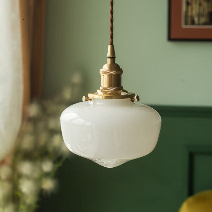 Lanterna Vintage Nordica Ottone Vetro 1-Luce Sospensione