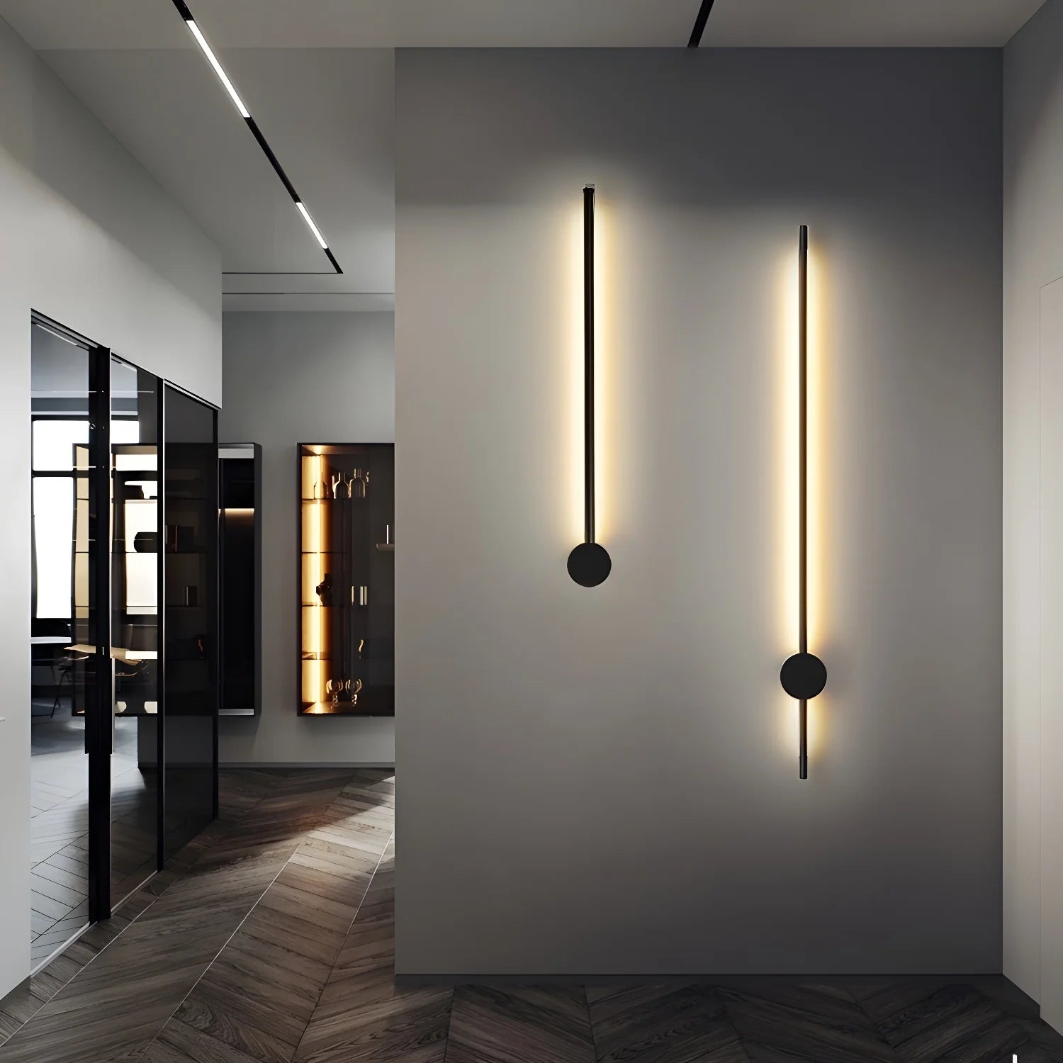 Lampada da Parete Verticale in Metallo Minimalista Moderna