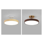 Luce a LED rotonda semi-incassata in legno minimalista giapponese Wabi-sabi