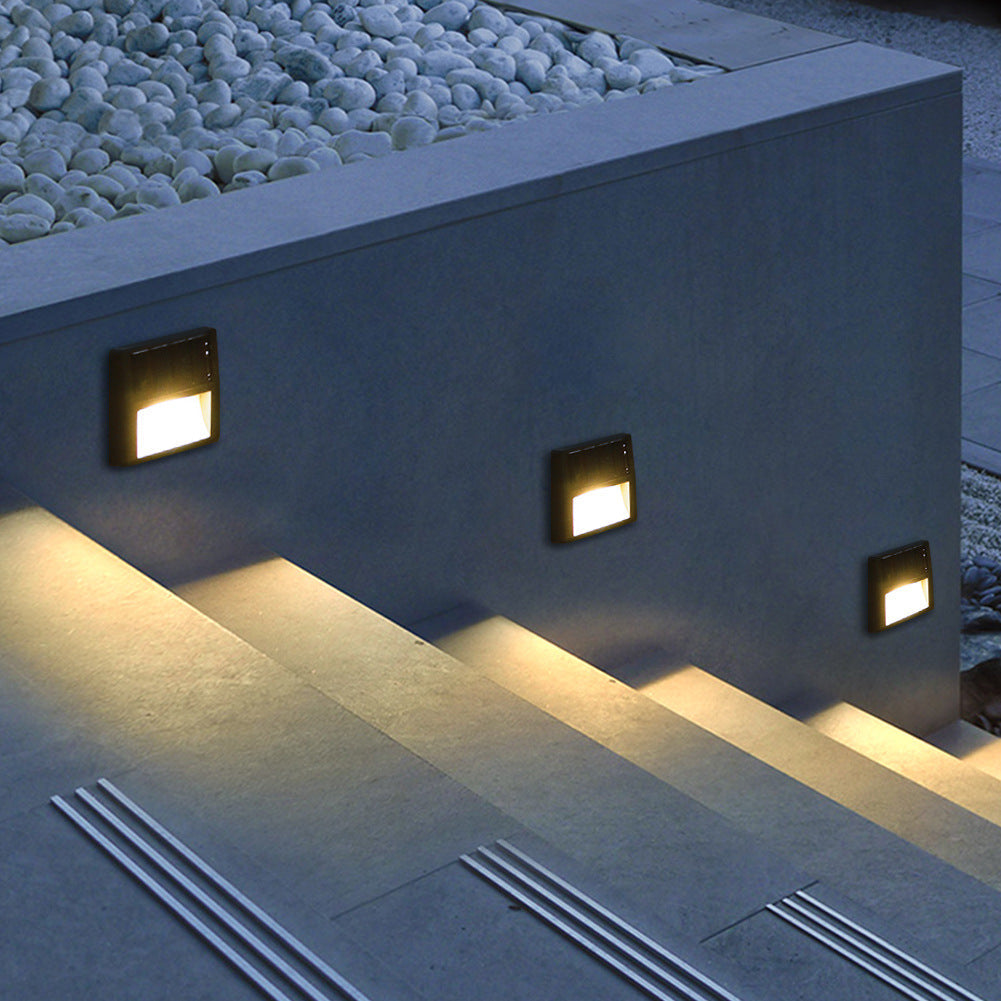 Luce da Esterno a LED Solare Rotonda Quadrata Moderna Minimalista Impermeabile per Passi da Patio