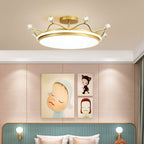 Lampada da soffitto semi-incassata in ferro acrilico LED a corona creativa contemporanea per bambini