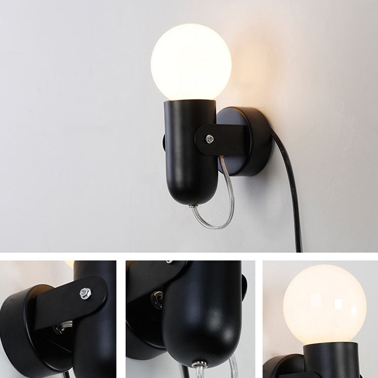 Applique da Parete Circolare a Colore Solido Creativo Nordic con 1 Luce