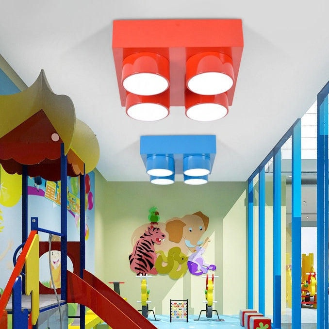 Plafoniera LED quadrata in ferro creativo contemporaneo per camera da letto