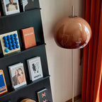 Lampada da Terra in Vetro a 2 Luci Stile Contemporaneo Retro Fungo per Soggiorno