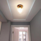 Moderno Lampadario Semiflusso in Vetro a Sfera da 1 Luce per Corridoio