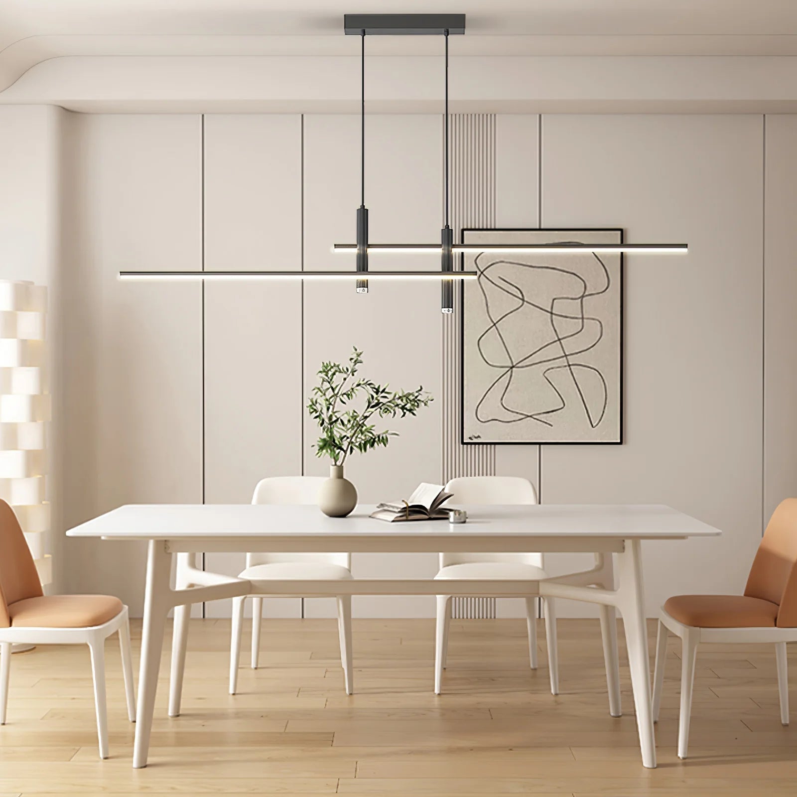 Moderna Lampada a Sospensione Orizzontale in Silicone