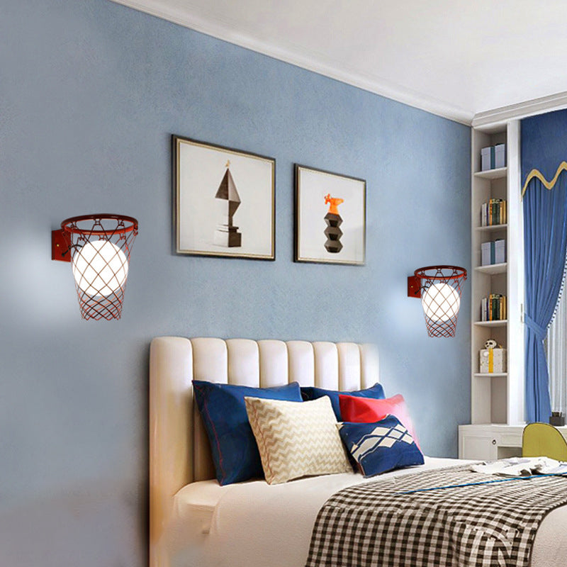 Lampada da Parete a Sospensione per Bambini in Ferro e Vetro Stile Moderno Art Deco con 1 Luce per Camera da Letto