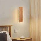Applique da Parete Lampada LED Acrilico in Legno Massello Rettangolare Piatto Rotabile Nordico Contemporaneo