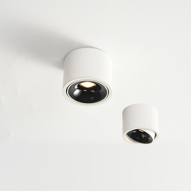 Faretto rotondo in alluminio minimalista moderno, regolabile, a LED, montato a soffitto per soggiorno