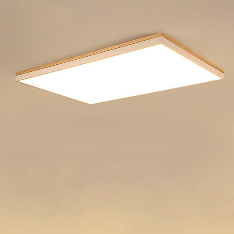 Lampada da soffitto LED quadrata rettangolare in legno massello acrilico minimalista moderna per soggiorno