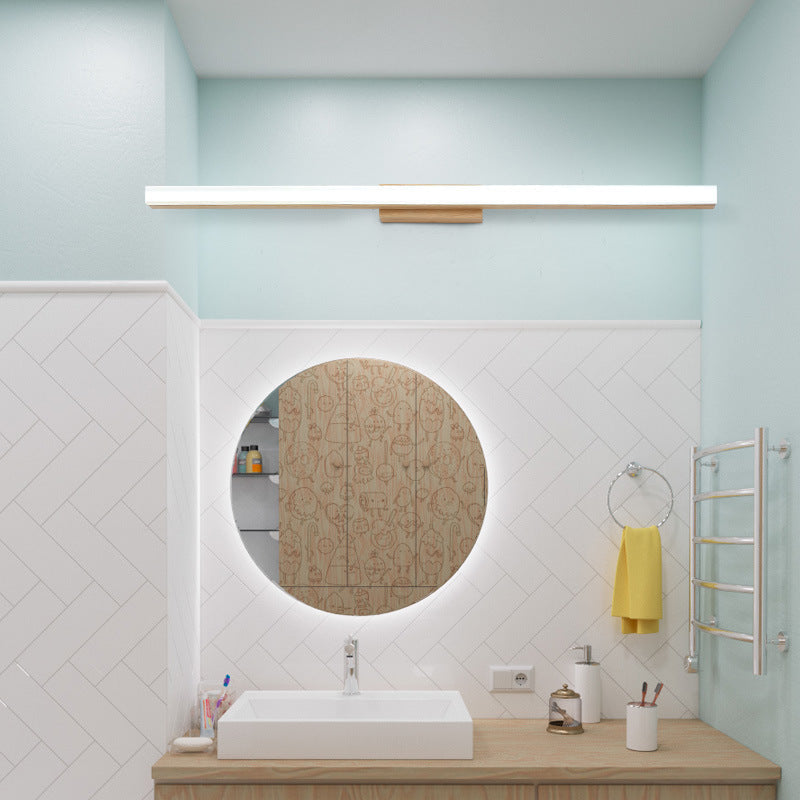 Lampada da parete LED a striscia lunga in legno minimalista nordico