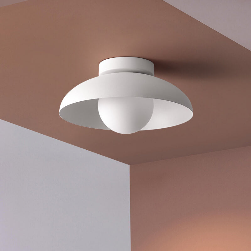 Moderna luce semi-incassata in ferro e vetro Wabi-sabi nordico a 1 luce per soggiorno