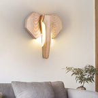 Lampada da parete LED a forma di elefante in legno massello creativo nordico