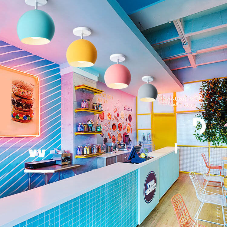 Dome Macaron Nordico 1-Luce Semi-Incastro Lampada da Soffitto