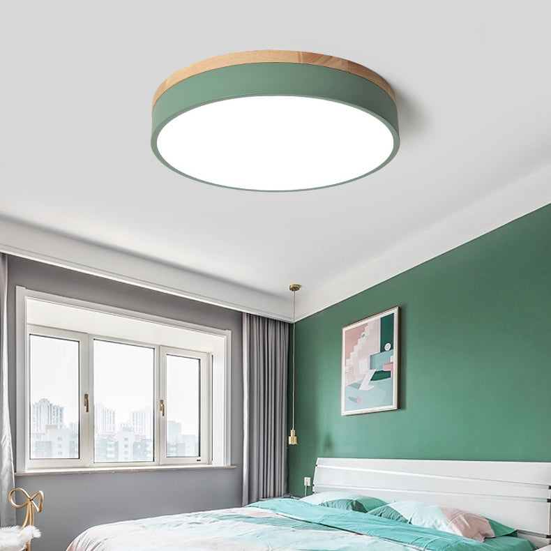 Lampada da soffitto LED rotonda in ferro acrilico minimalista moderna per camera da letto