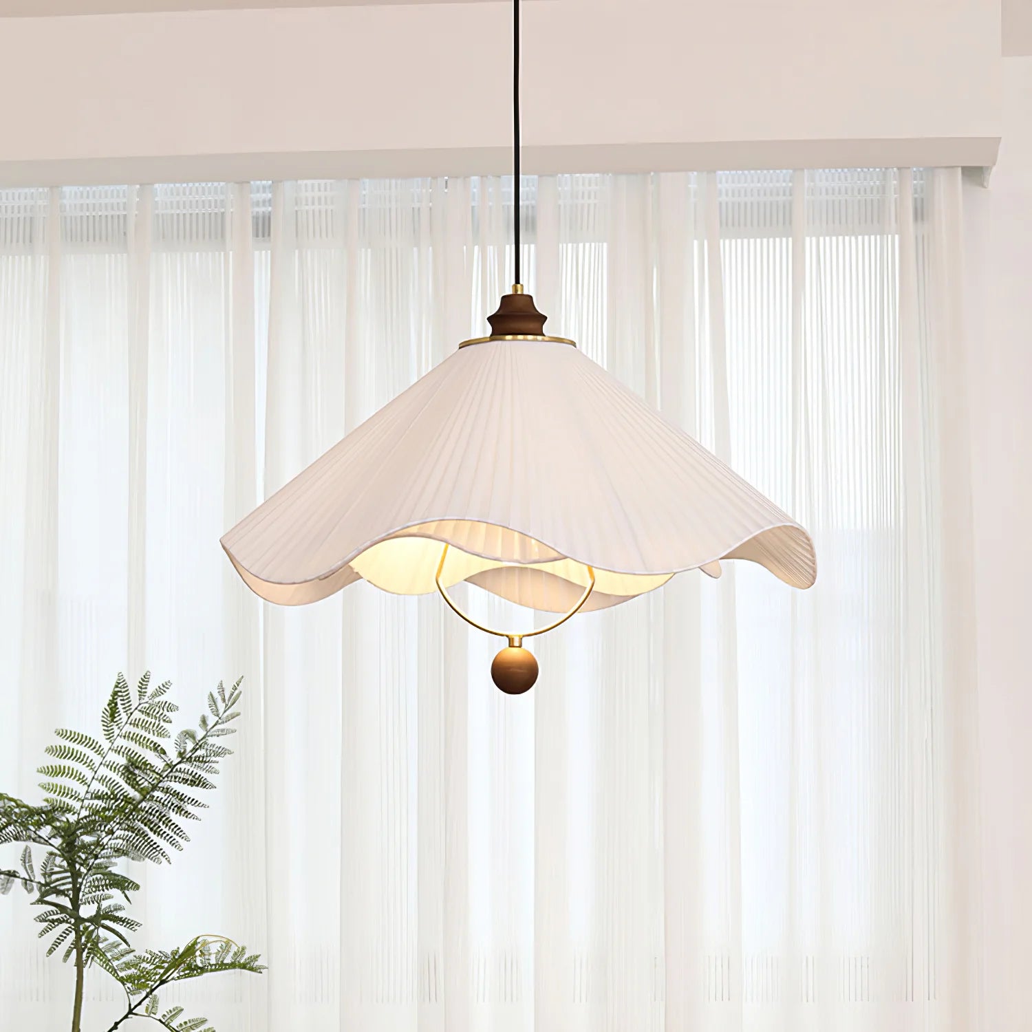 Lampada a Sospensione in Tessuto Vintage