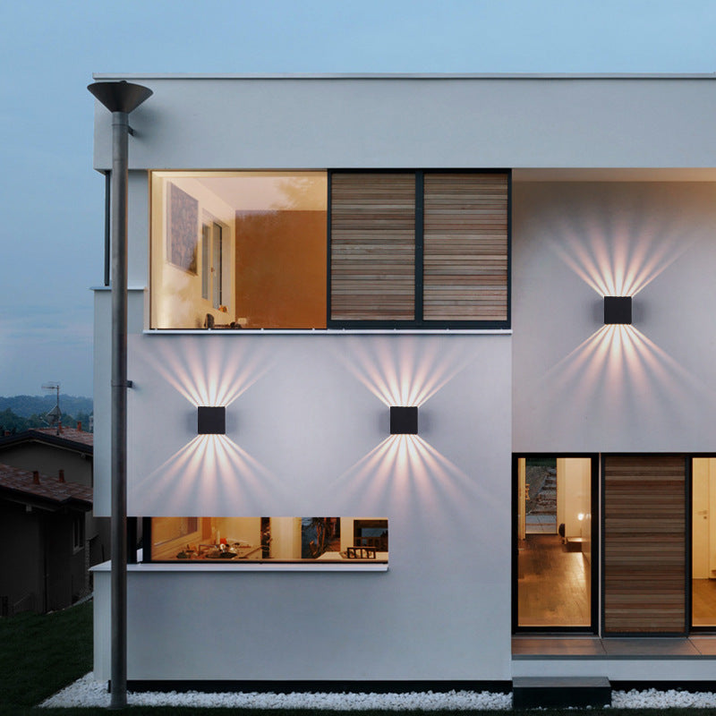 Lampada da Parete LED Moderna Quadrata in Alluminio Impermeabile da Esterno