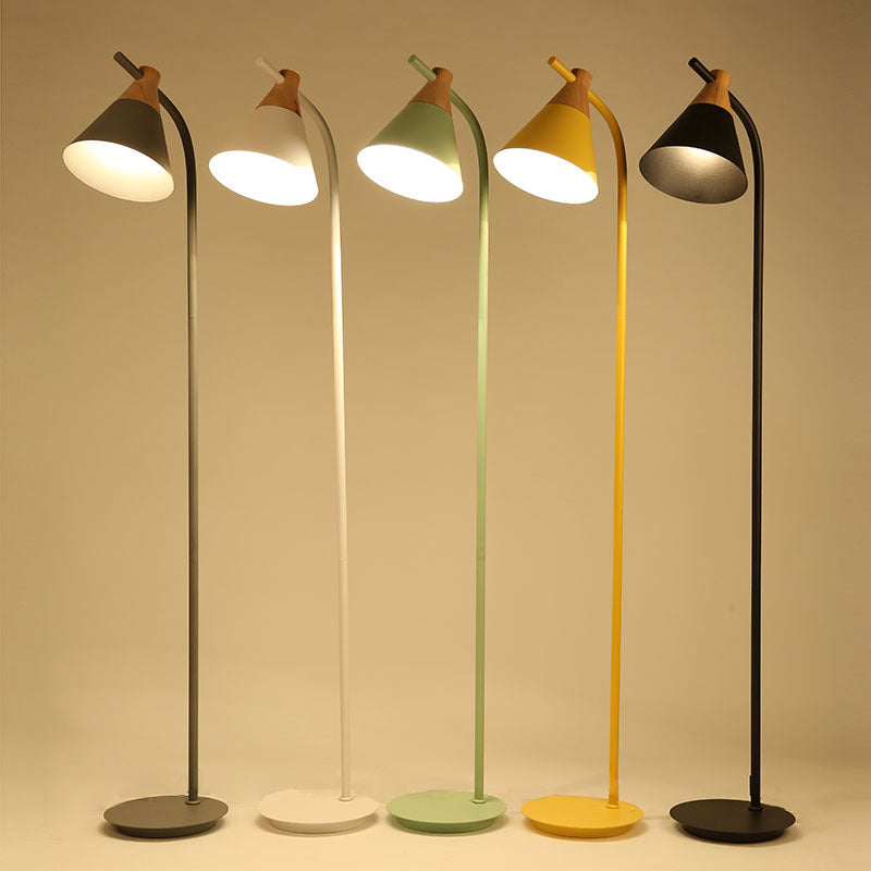 Lampada da Terra Metallica Rotonda Macaron Nordica Contemporanea con 1 Luce per Soggiorno