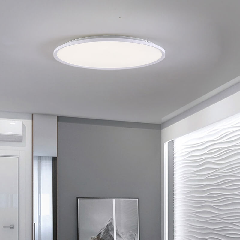 Lampada da soffitto LED a incasso con paralume rotondo in acrilico e alluminio, stile moderno minimalista per soggiorno