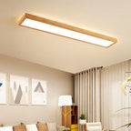 Lampada da soffitto LED rettangolare minimalista giapponese in noce