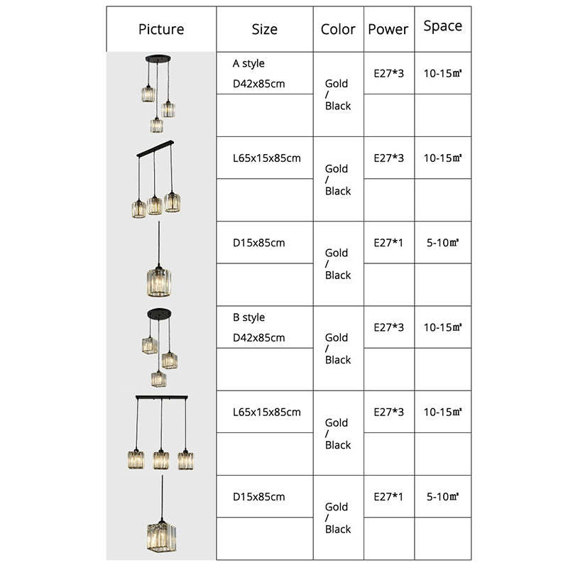 Vina Moderno Cluster Lampadario in Vetro, Nero/Oro