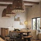 Ritta Vintage Rustica Lampadari LED Rattan Soggiorno/Camera da Letto