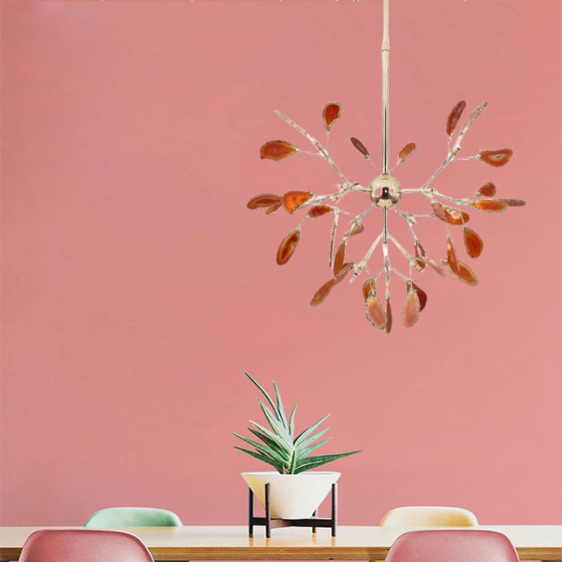 Lampadario in Vetro Multicolore con Design a Rami