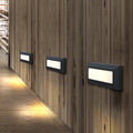 Ray Modern Metal Rectangular Outdoor Deck/Step Light, Black
