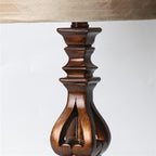 Lampada da Terra Vintage Marrone con Paralume Plissettato e Base in Resina