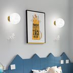 Aria Moderno Luna LED Applique Bianco Resina Camera dei Bambini