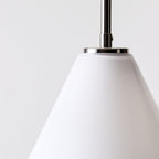 Lampada a sospensione a cono in vetro trasparente per cucina