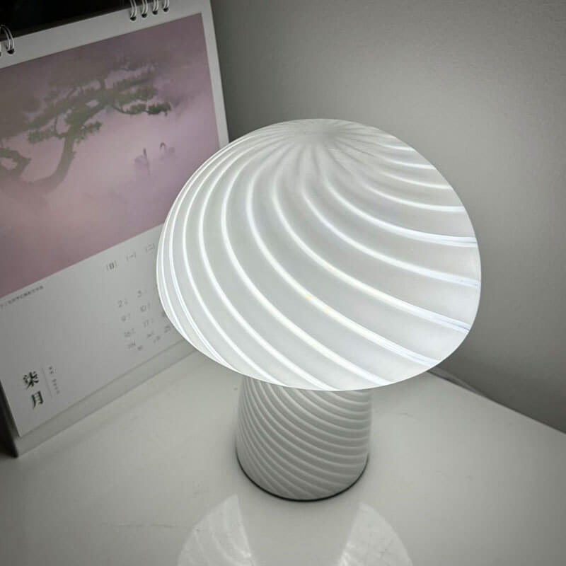 Lampada da Tavolo in Vetro Minimalista Moderna a 1 Luce a Forma di Fungo