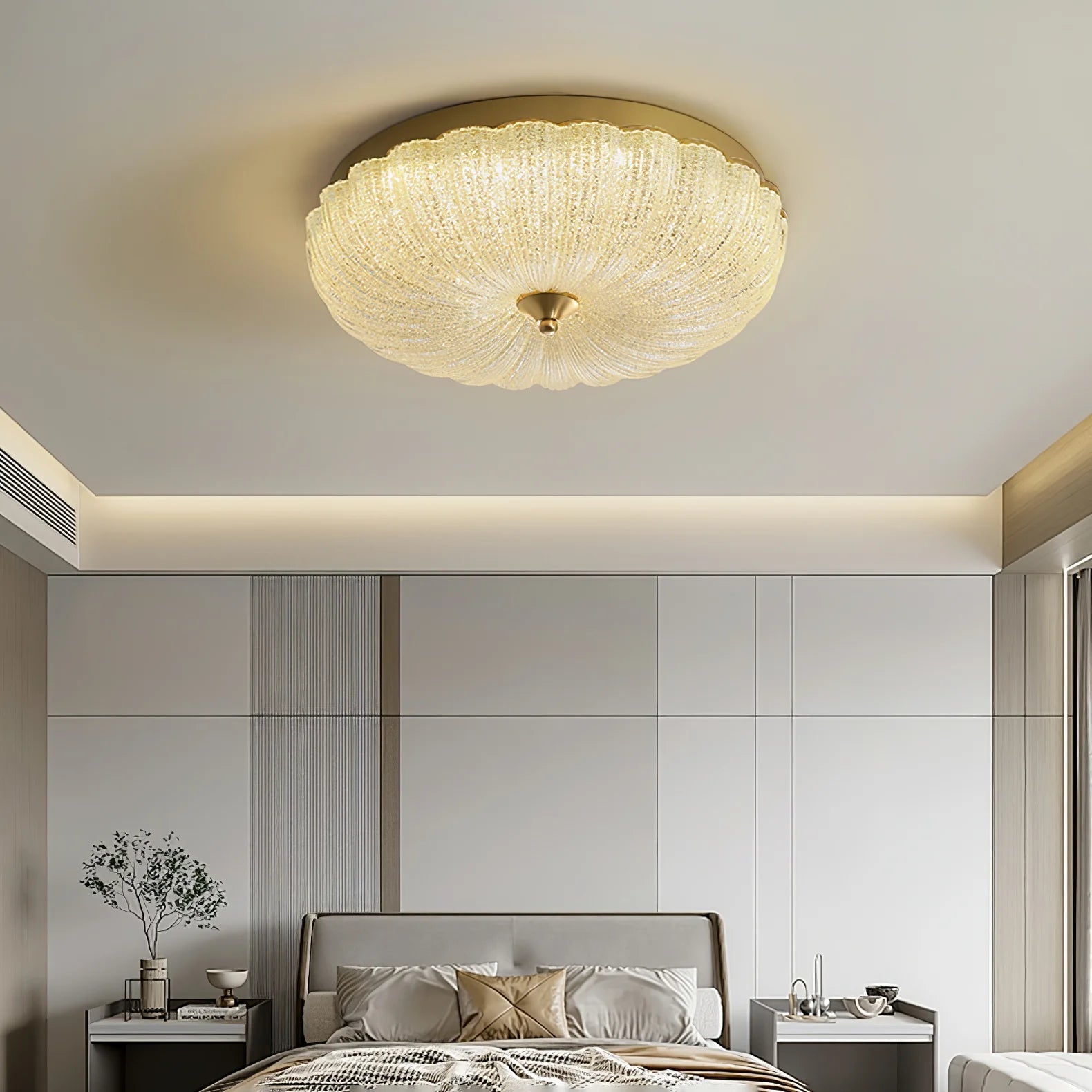 Lampada da soffitto in vetro rotonda elegante