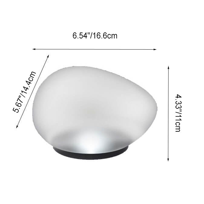 Luce da Giardino LED Esterno in Vetro Sabbbiato ABS a Forma di Ciottolo Solare